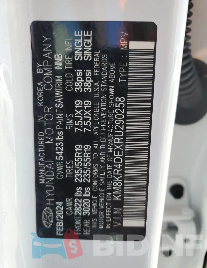 KM8KR4DEXRU290258 Photo# 13