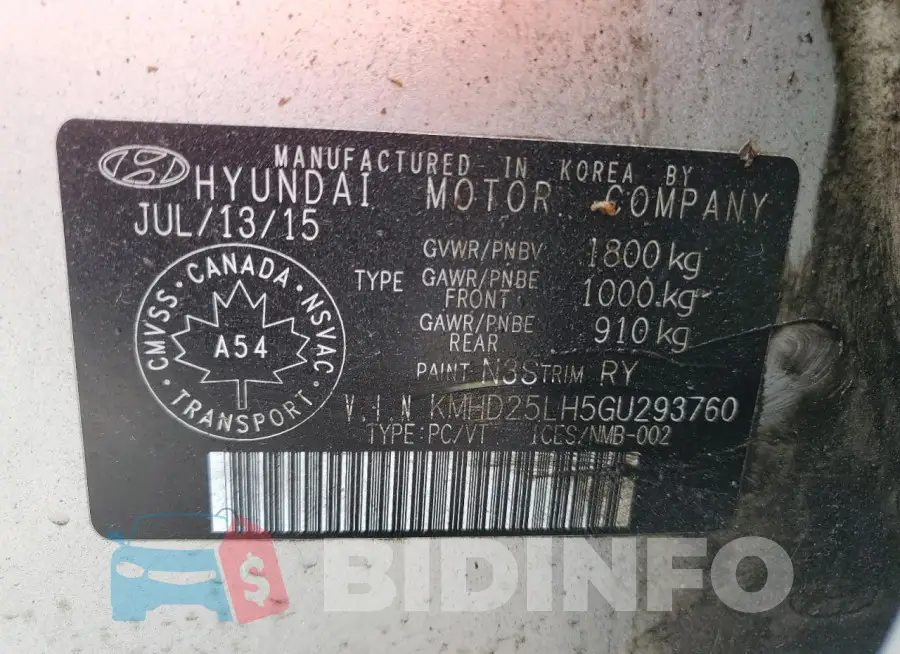 KMHD25LH5GU293760 Photo# 12