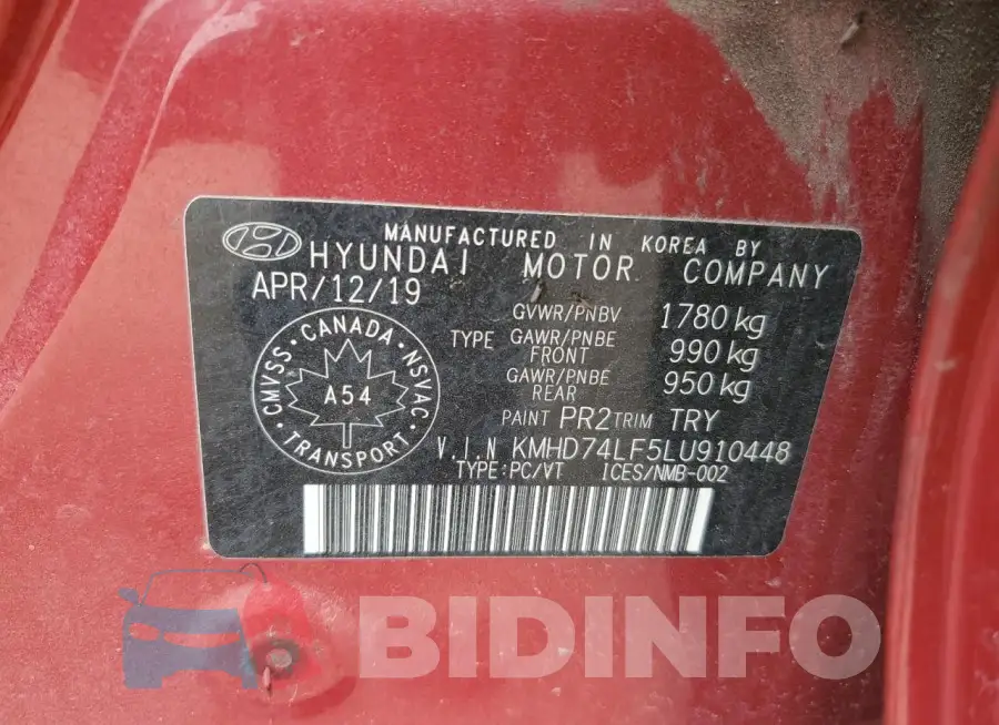 KMHD74LF5LU910448 Photo# 12