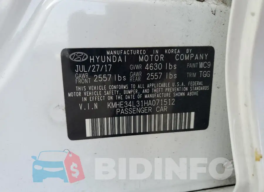KMHE34L31HA071512 Photo# 12