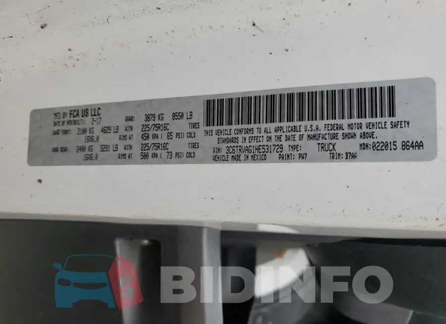 3C6TRVAG1HE531729 Photo# 12