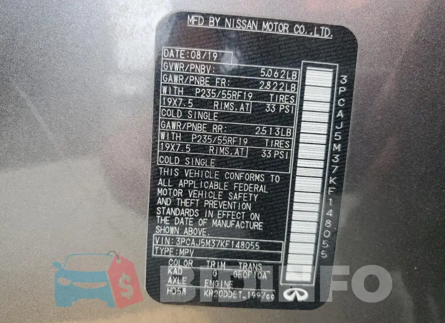 3PCAJ5M37KF148055 Photo# 14