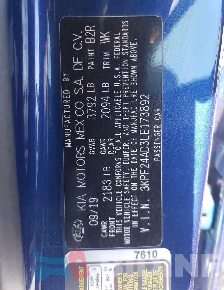 3KPF24AD3LE173892 Photo# 12