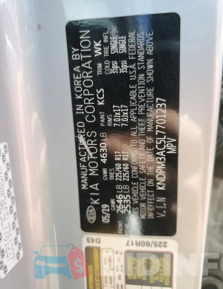 KNDPM3AC5L7701237 Photo# 13