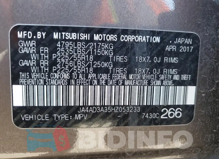 JA4AD3A35HZ053233 Photo# 13