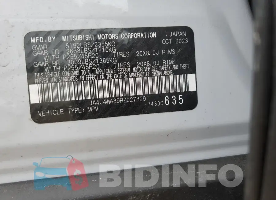 JA4J4WA89RZ027829 Photo# 12