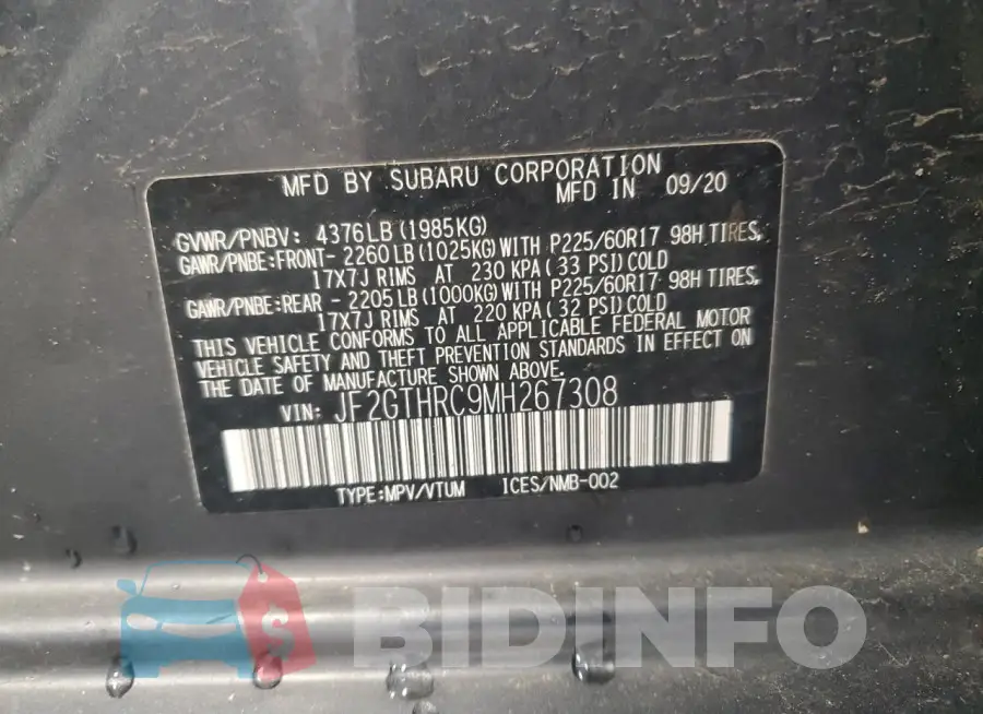JF2GTHRC9MH267308 Photo# 13