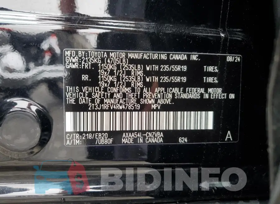 2T3J1RFV4RW478519 Photo# 13