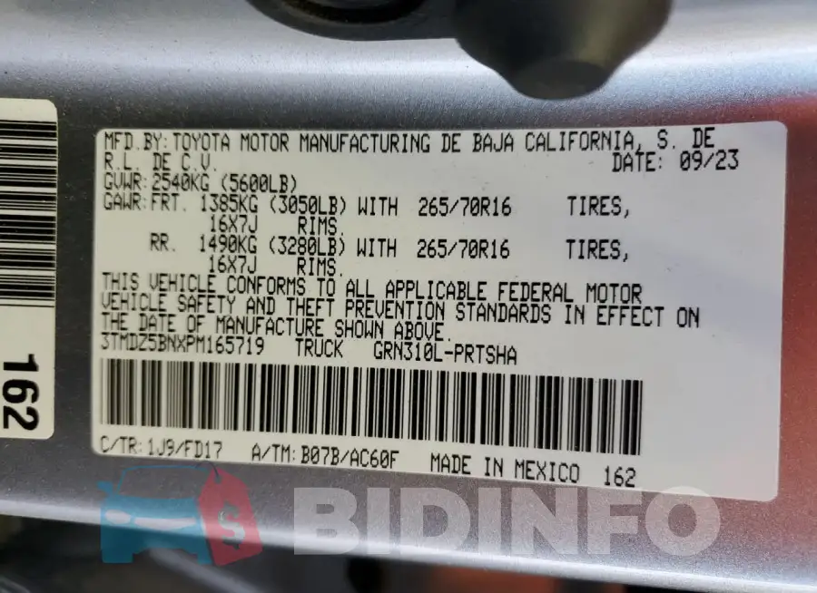 3TMDZ5BNXPM165719 Photo# 13