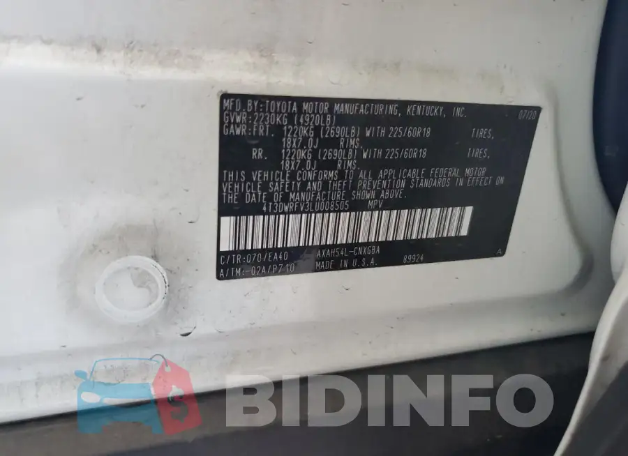 4T3DWRFV3LU008505 Photo# 13