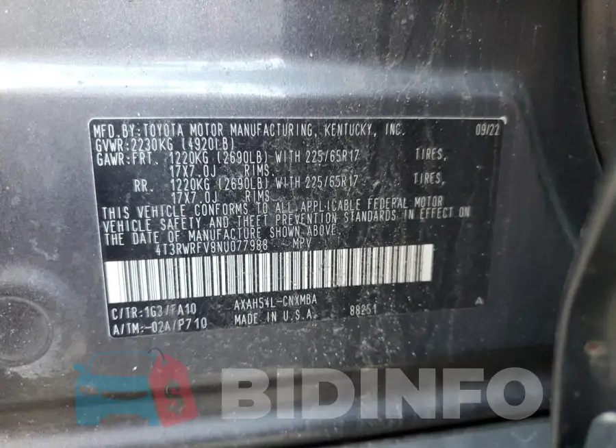 4T3RWRFV8NU077988 Photo# 13