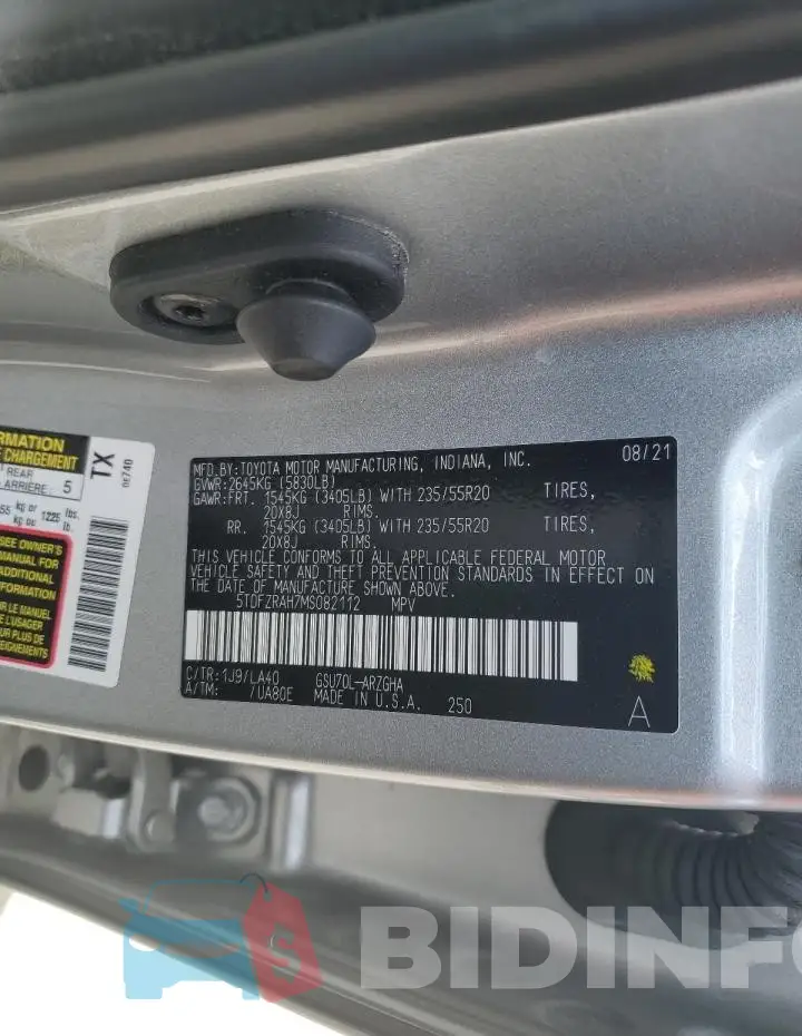 5TDFZRAH7MS082112 Photo# 14