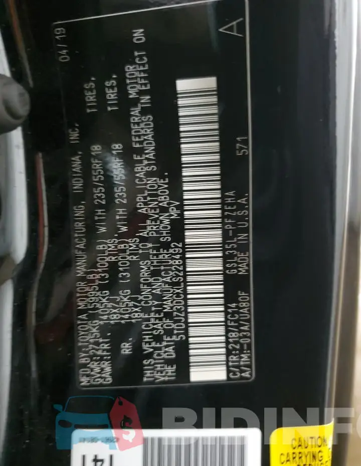 5TDJZ3DCXLS228492 Photo# 14