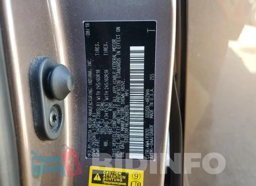 5TDZZRFH6JS288376 Photo# 13
