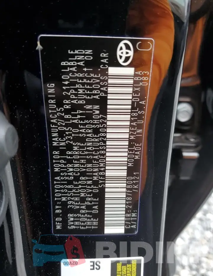5YFB4MDE8SP280527 Photo# 13