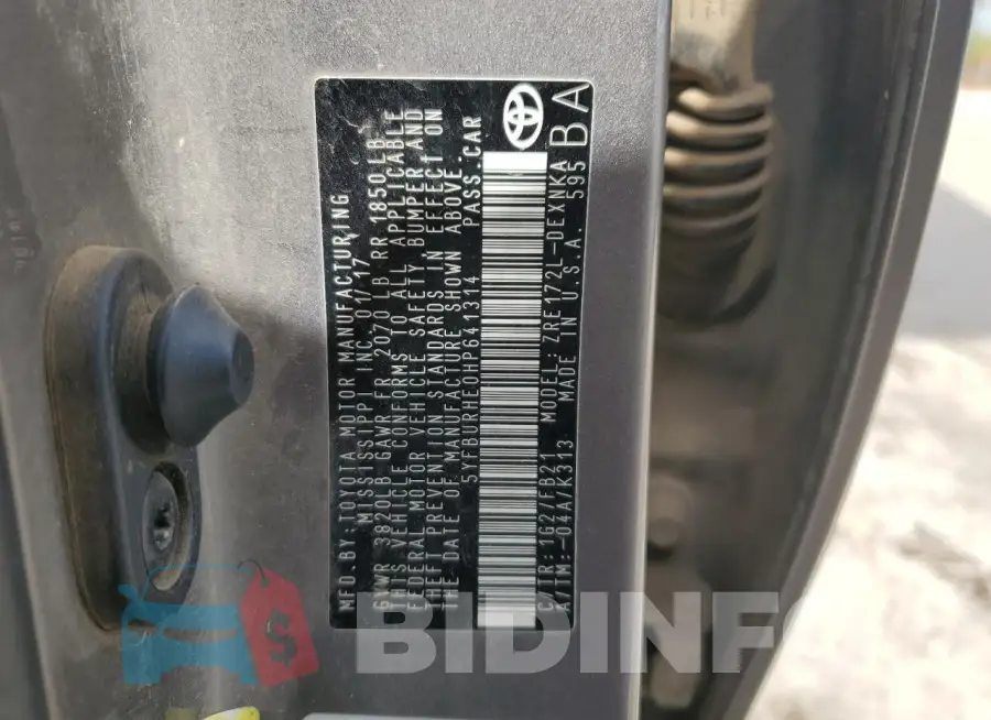 5YFBURHE0HP641314 Photo# 12