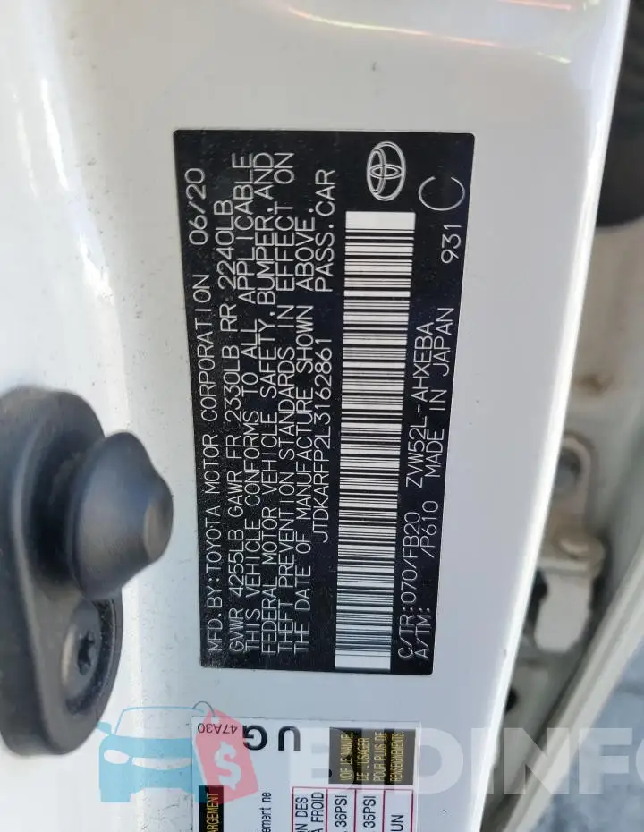 JTDKARFP2L3162861 Photo# 12