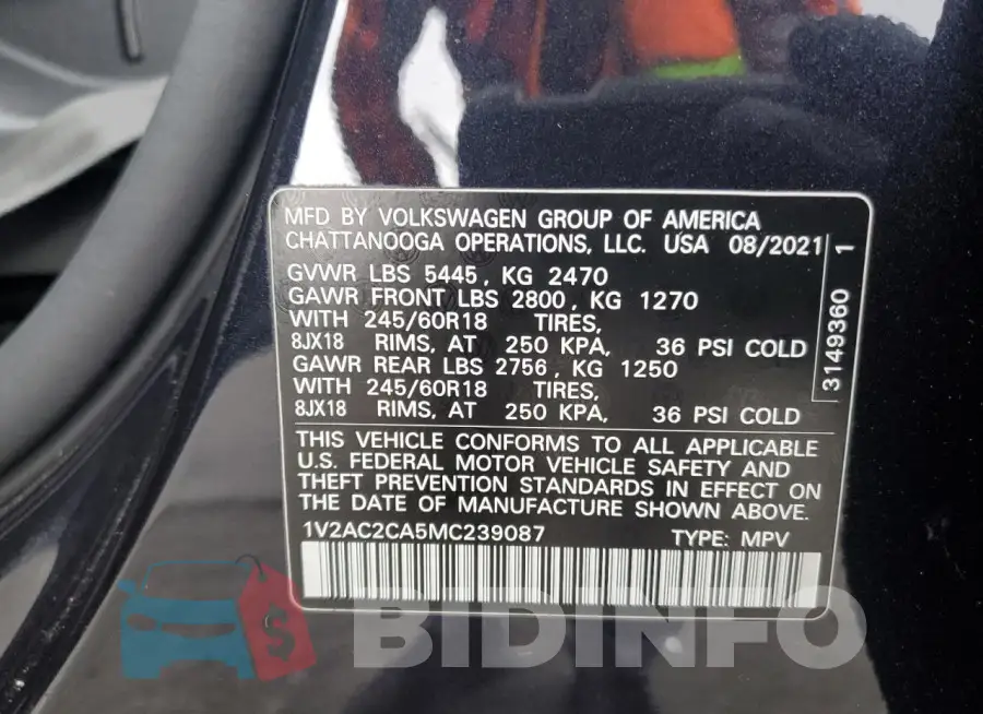 1V2AC2CA5MC239087 Photo# 13