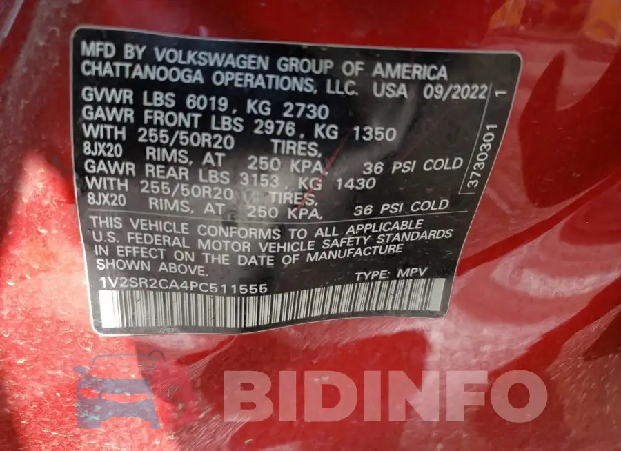 1V2SR2CA4PC511555 Photo# 12
