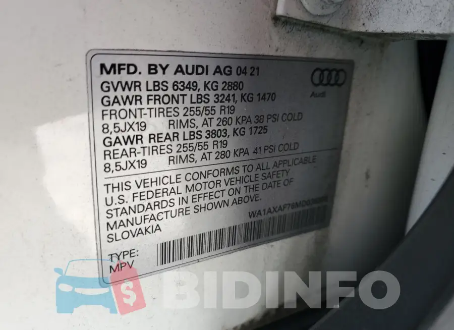 WA1AXAF76MD036598 Photo# 13