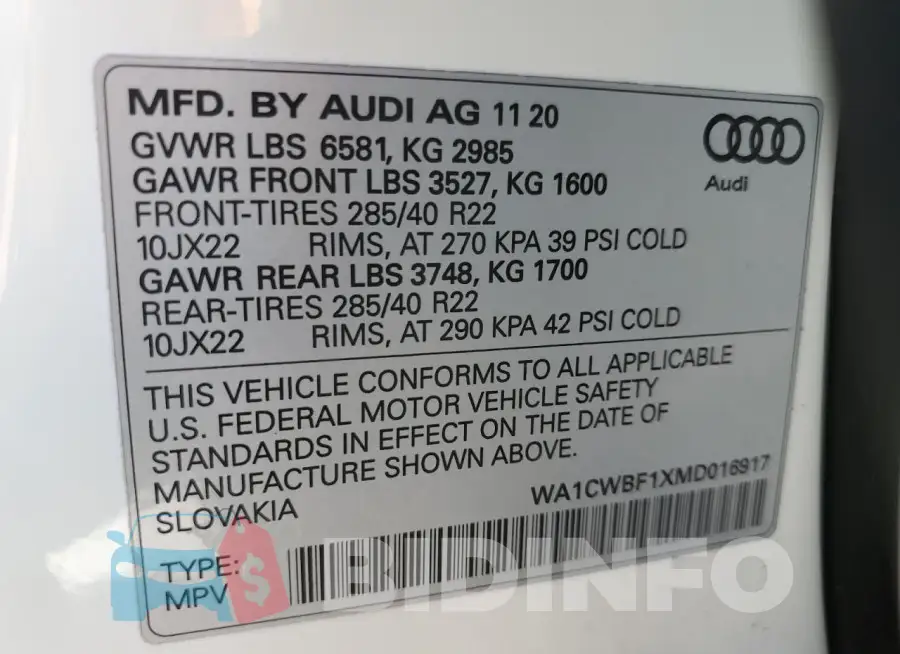 WA1CWBF1XMD016917 Photo# 14