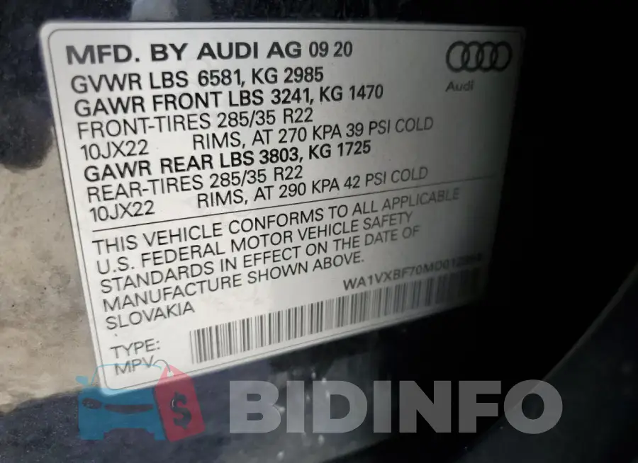 WA1VXBF70MD012854 Photo# 12