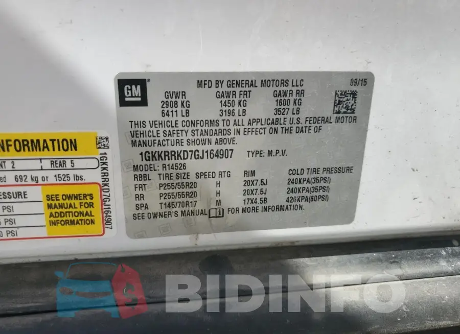 1GKKRRKD7GJ164907 Photo# 13