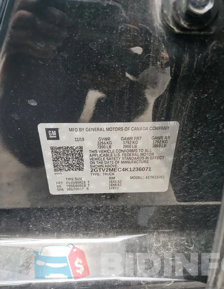 2GTV2MEC4K1236071 Photo# 12