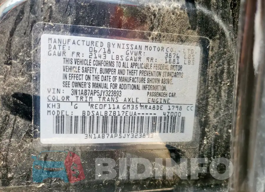 3N1AB7AP5JY323893 Photo# 12