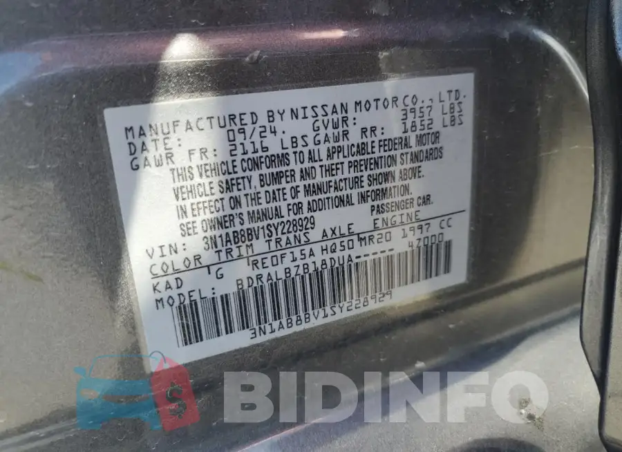 3N1AB8BV1SY228929 Photo# 12