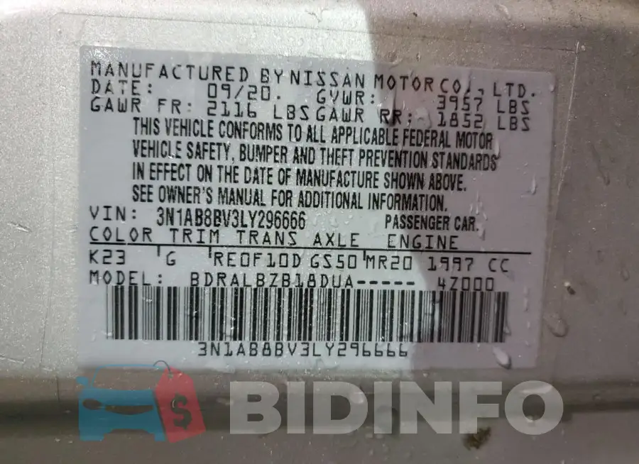 3N1AB8BV3LY296666 Photo# 12