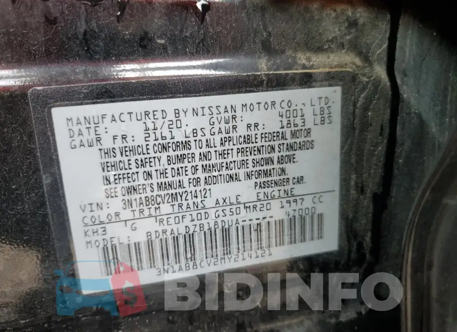 3N1AB8CV2MY214121 Photo# 12