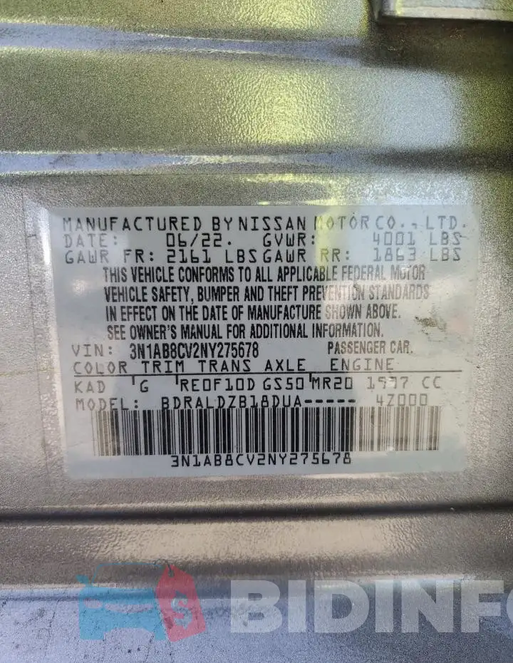 3N1AB8CV2NY275678 Photo# 12