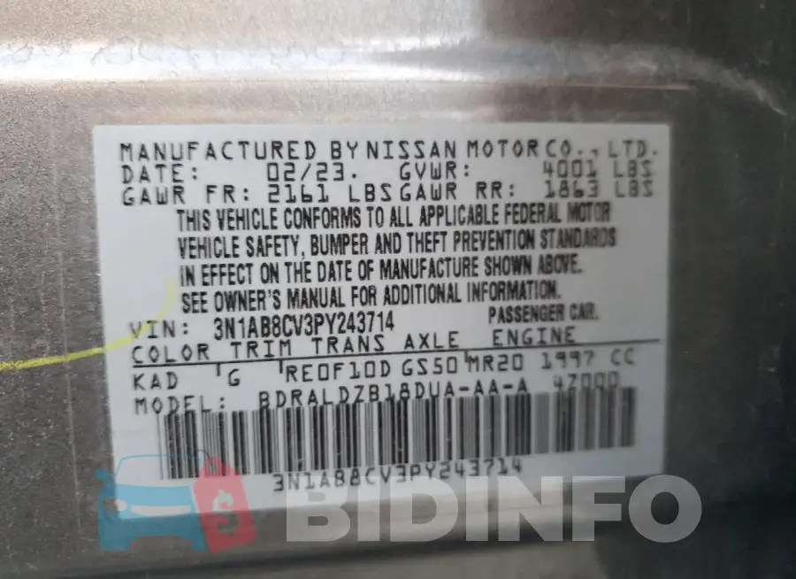 3N1AB8CV3PY243714 Photo# 12