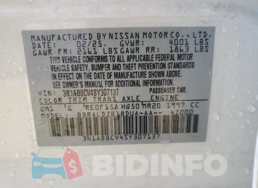 3N1AB8CV4SY307137 Photo# 12