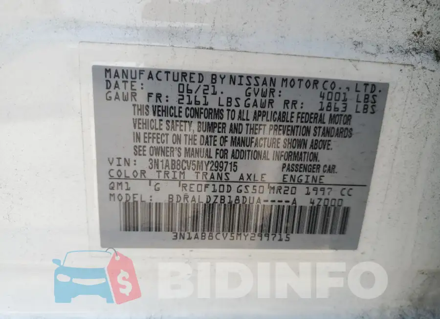 3N1AB8CV5MY299715 Photo# 12