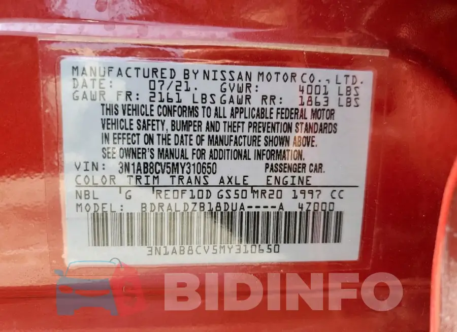 3N1AB8CV5MY310650 Photo# 13