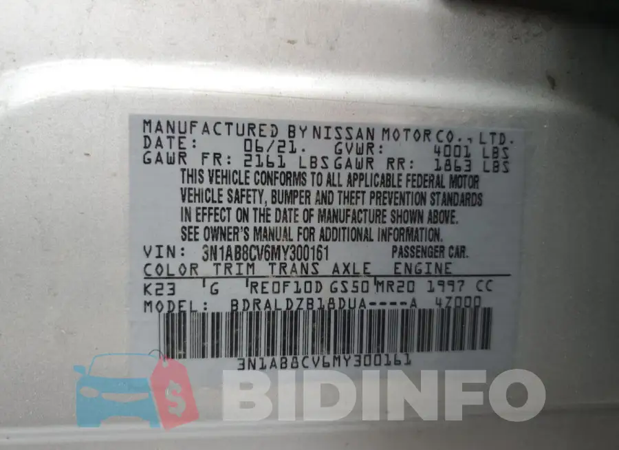 3N1AB8CV6MY300161 Photo# 12