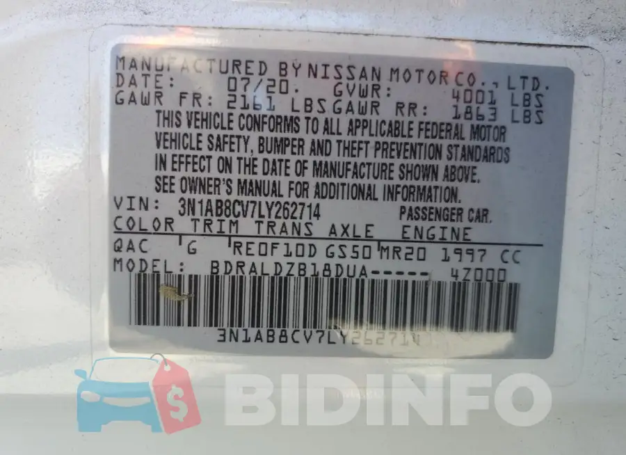 3N1AB8CV7LY262714 Photo# 12