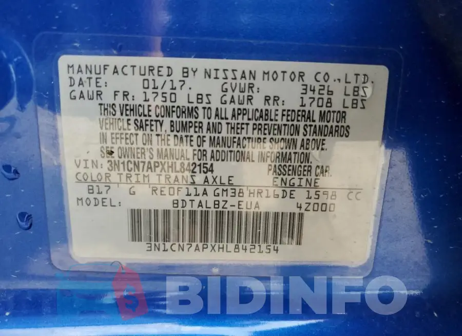 3N1CN7APXHL842154 Photo# 12