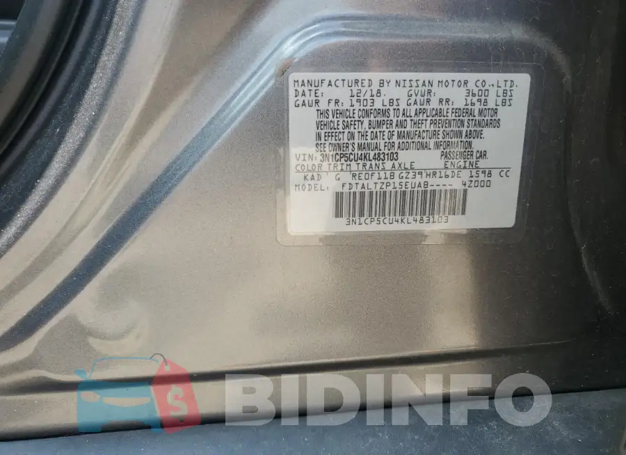 3N1CP5CU4KL483103 Photo# 12