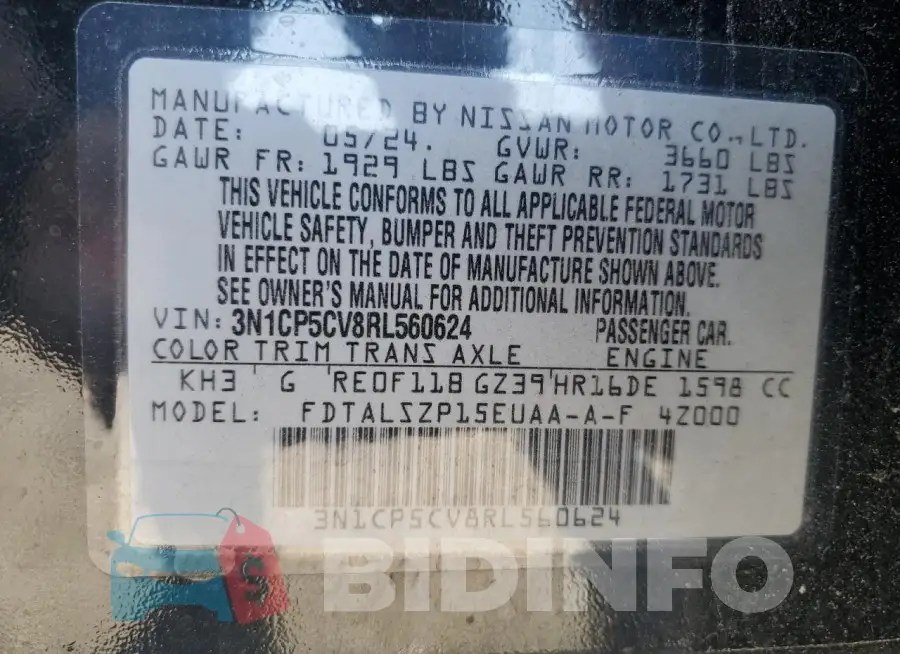 3N1CP5CV8RL560624 Photo# 14