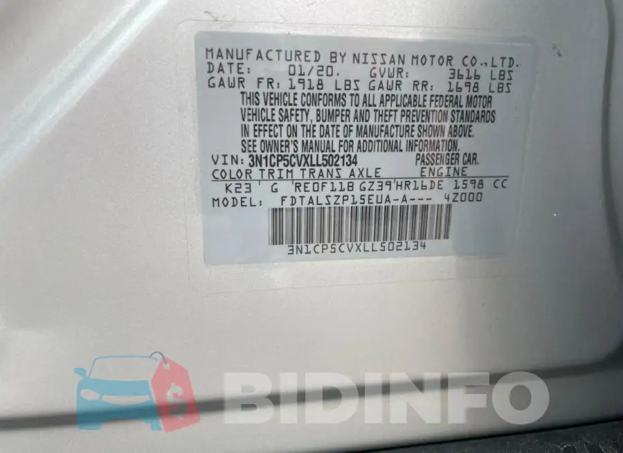 3N1CP5CVXLL502134 Photo# 10