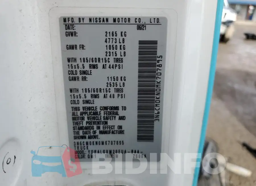 3N6CM0KN0MK707895 Photo# 14