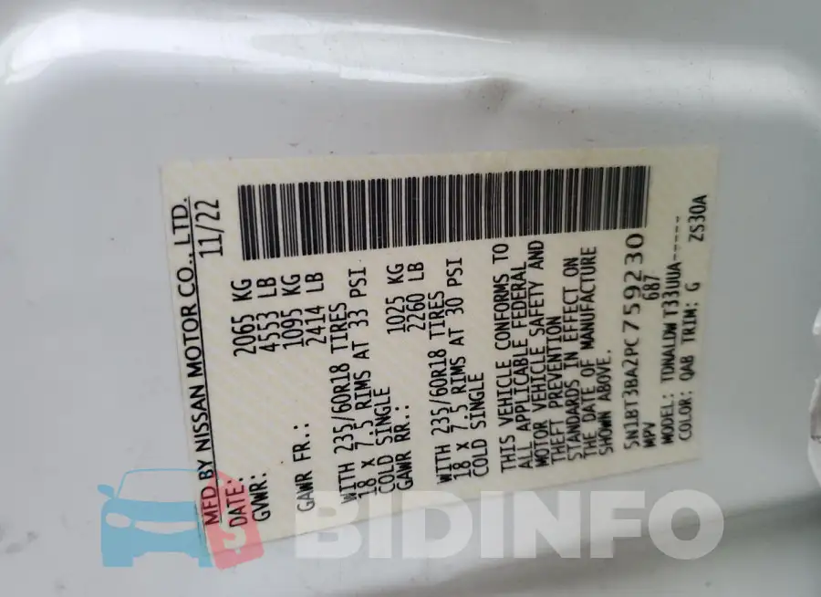 5N1BT3BA2PC759230 Photo# 14