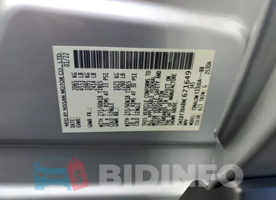 5N1BT3BA8NC671649 Photo# 13