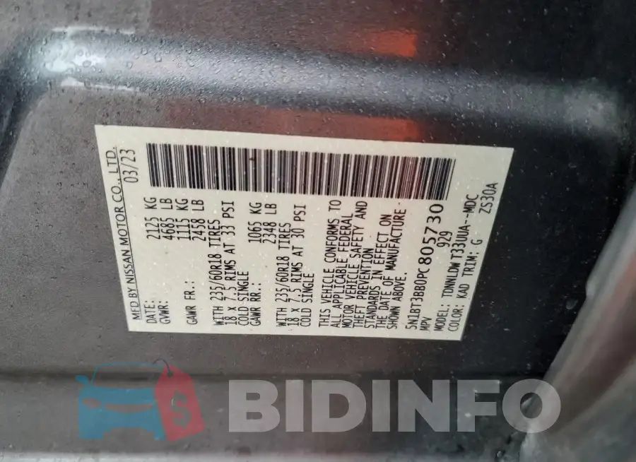 5N1BT3BB0PC805730 Photo# 13