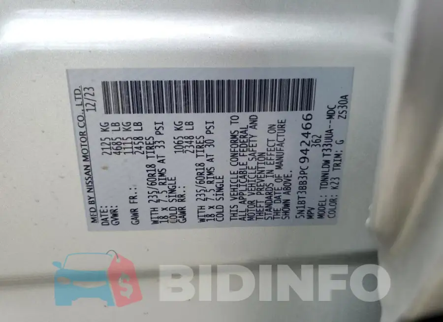 5N1BT3BB3PC942466 Photo# 13