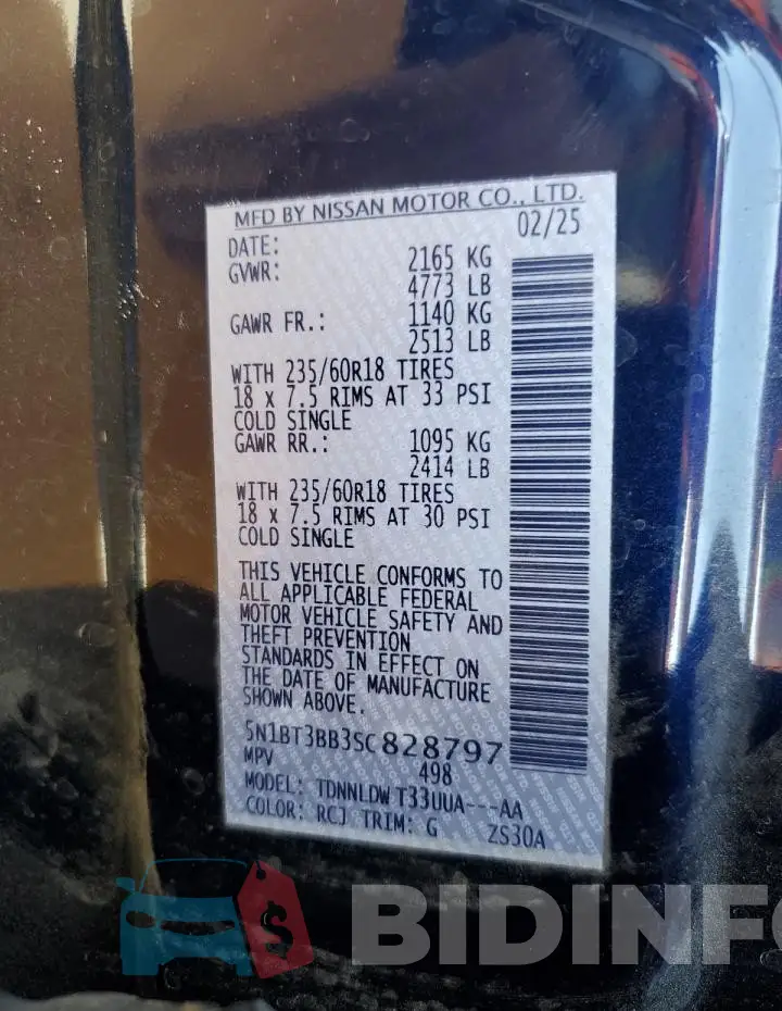 5N1BT3BB3SC828797 Photo# 14