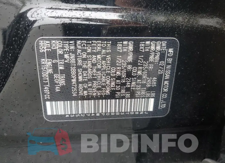 JN8BT3BB0PW472534 Photo# 13